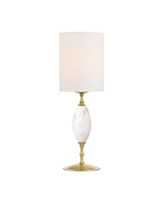 Marche Cordless Table Lamp in White / Polished Brass