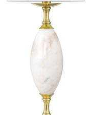 Marche Cordless Table Lamp in White / Polished Brass