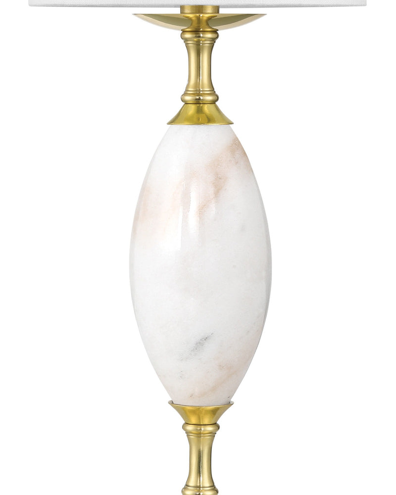 Marche Cordless Table Lamp in White / Polished Brass