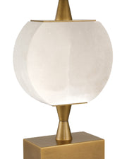 Meandro Cordless Table Lamp in White / Painted Antique Brass
