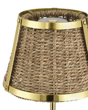 Deauville Cordless Table Lamp in Natural / Polished Brass