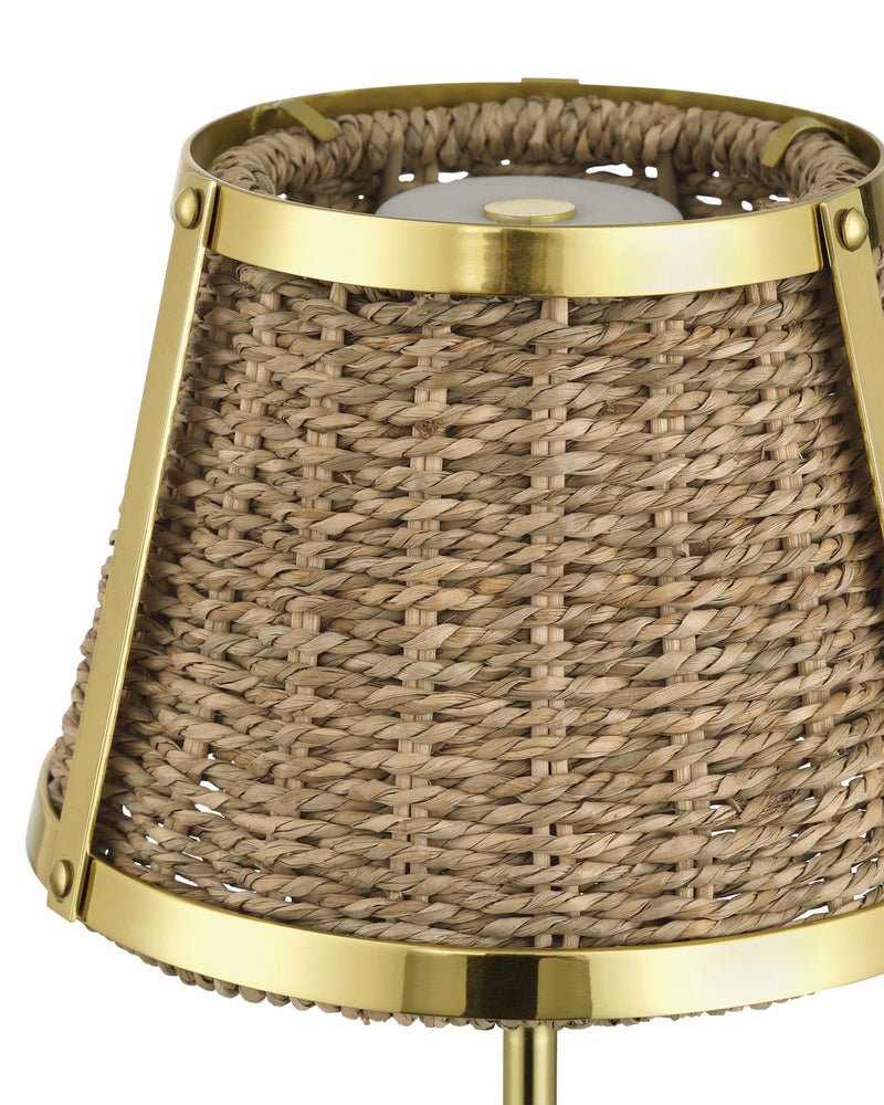 Deauville Cordless Table Lamp in Natural / Polished Brass