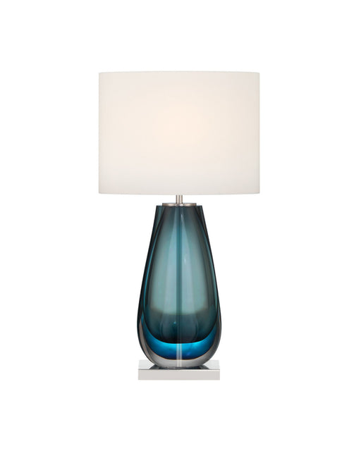 Danza Large Cordless Table Lamp in Blue / Clear / Polished Nickel