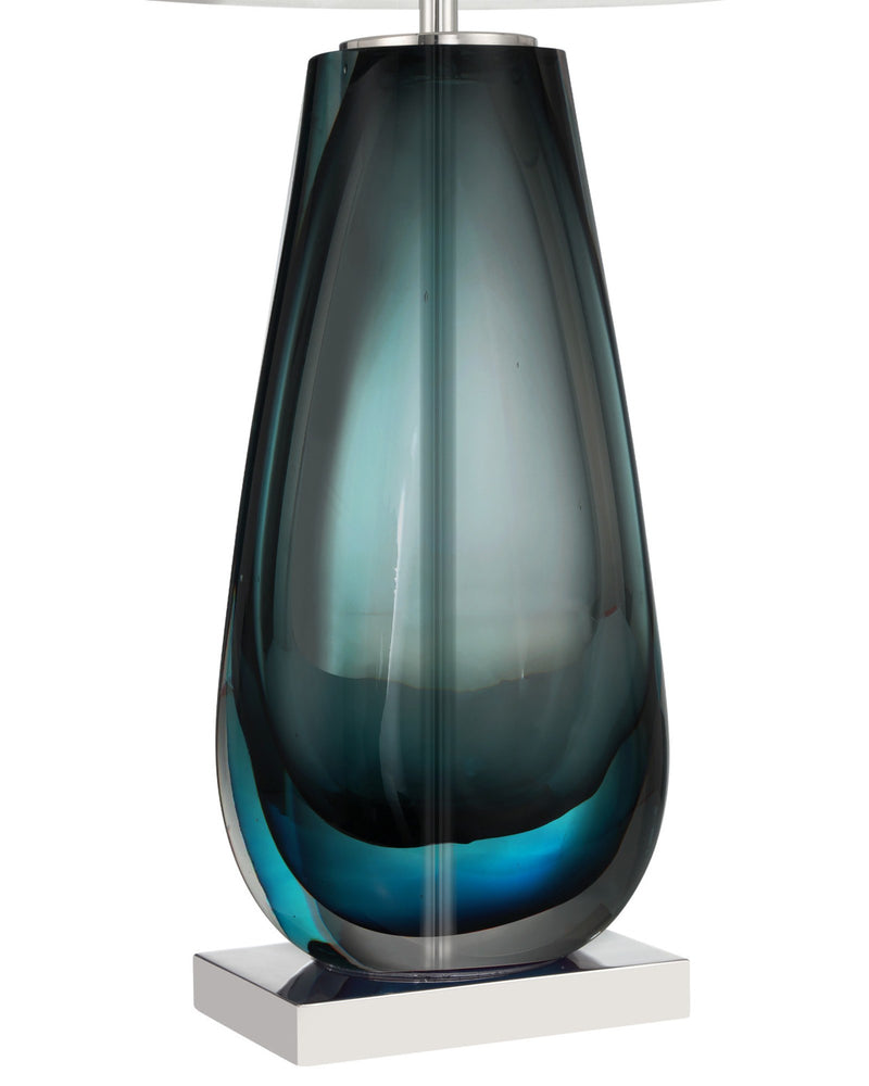 Danza Large Cordless Table Lamp in Blue / Clear / Polished Nickel