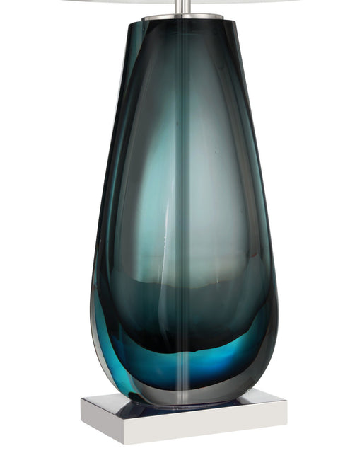 Danza Large Cordless Table Lamp in Blue / Clear / Polished Nickel