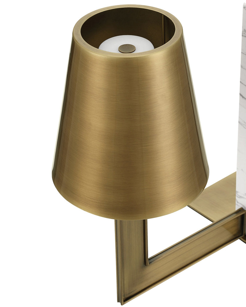 Pilote Cordless Table Lamp in Natural / Polished Antique Brass
