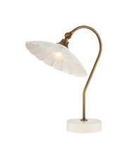 Springe Cordless Table Lamp in White / Painted Antique Brass