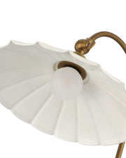 Springe Cordless Table Lamp in White / Painted Antique Brass