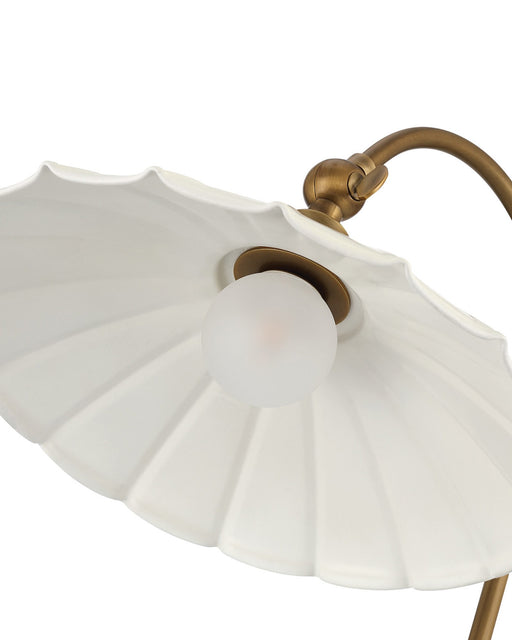 Springe Cordless Table Lamp in White / Painted Antique Brass
