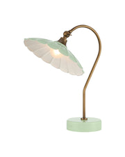 Springe Cordless Table Lamp in Green / Painted Antique Brass