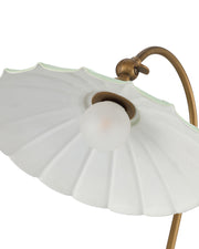Springe Cordless Table Lamp in Green / Painted Antique Brass