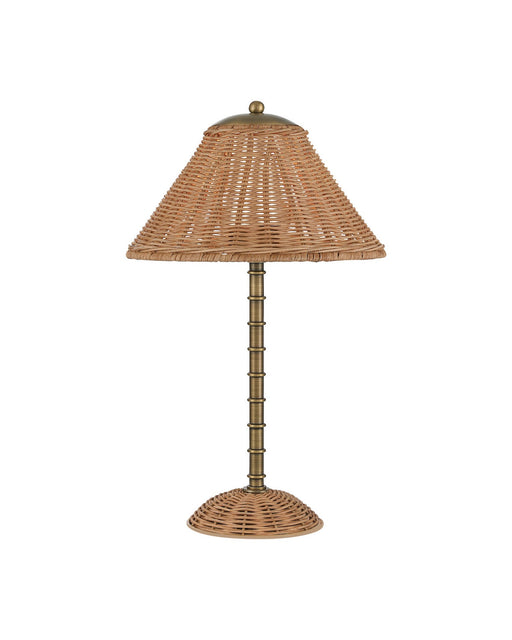 Skitter Cordless Table Lamp in Natural / Plated Antique Brass