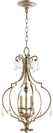 Ansley 3 Light Mini Chandelier in Aged Silver Leaf