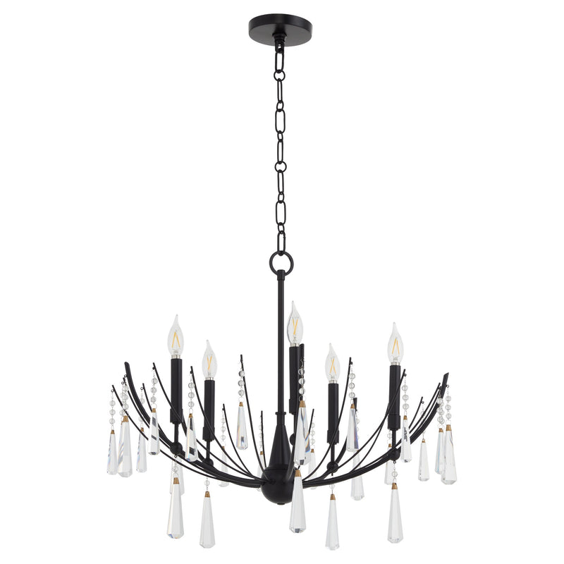 Eloise 5 Light Chandelier in Matte Black