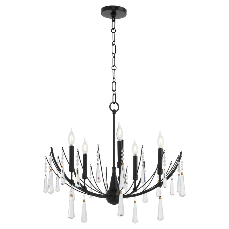 Eloise 5 Light Chandelier in Matte Black