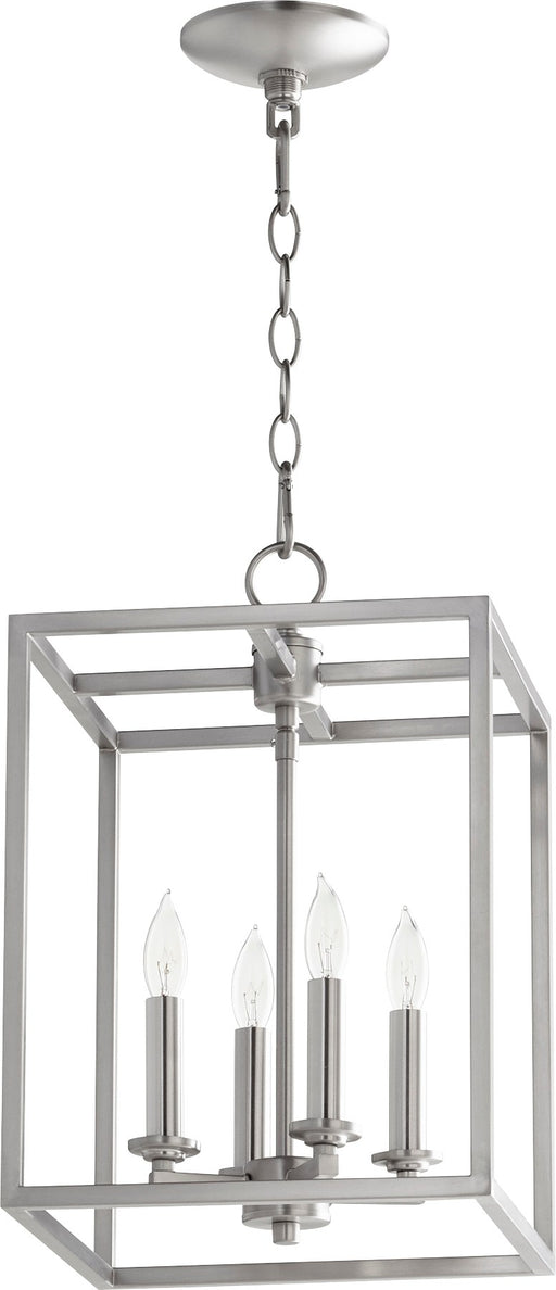 Cuboid Large 4 Light Mini Chandelier in Satin Nickel
