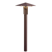 Forged LED Pyramid Path Light in Textured Architectural Bronze