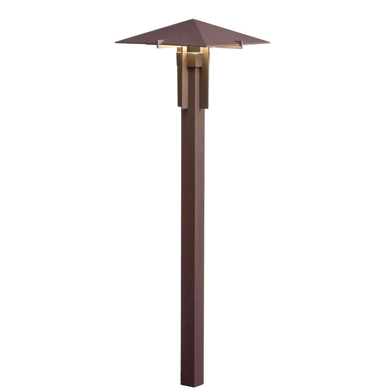 Forged LED Pyramid Path Light in Textured Architectural Bronze