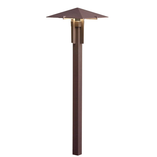 Forged LED Pyramid Path Light in Textured Architectural Bronze