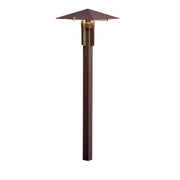 Forged LED Pyramid Path Light in Textured Architectural Bronze