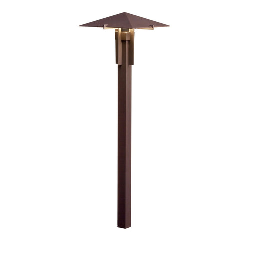 Forged LED Pyramid Path Light in Textured Architectural Bronze