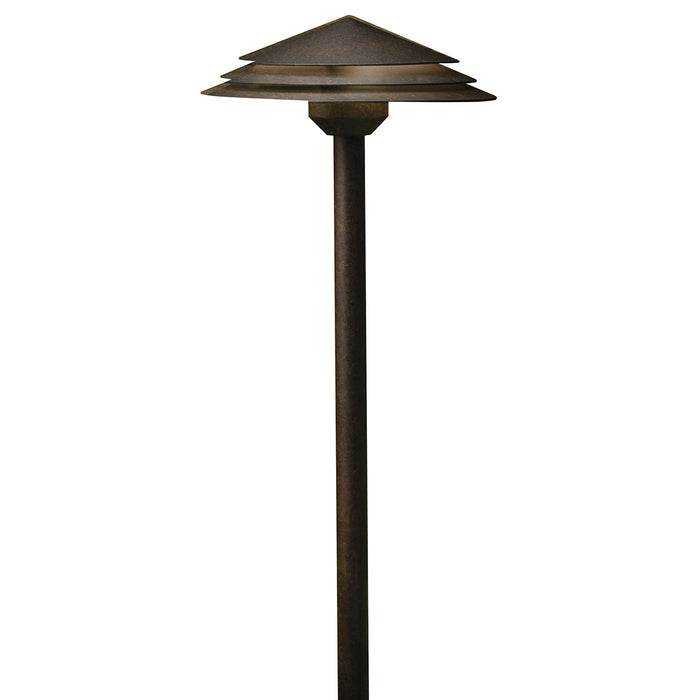 Round Tiered LED Path 2700K in Aged Bronze