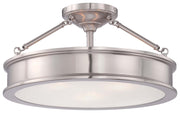 Harbour Point 3-Light Semi-Flush Mount in Brushed Nickel