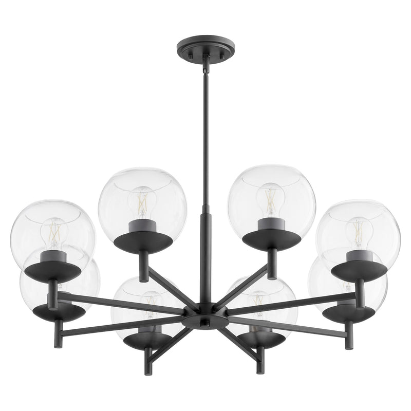 Lyon 8 Light Chandelier in Matte Black