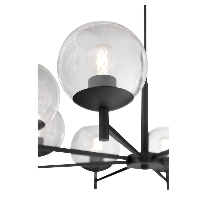 Lyon 8 Light Chandelier in Matte Black