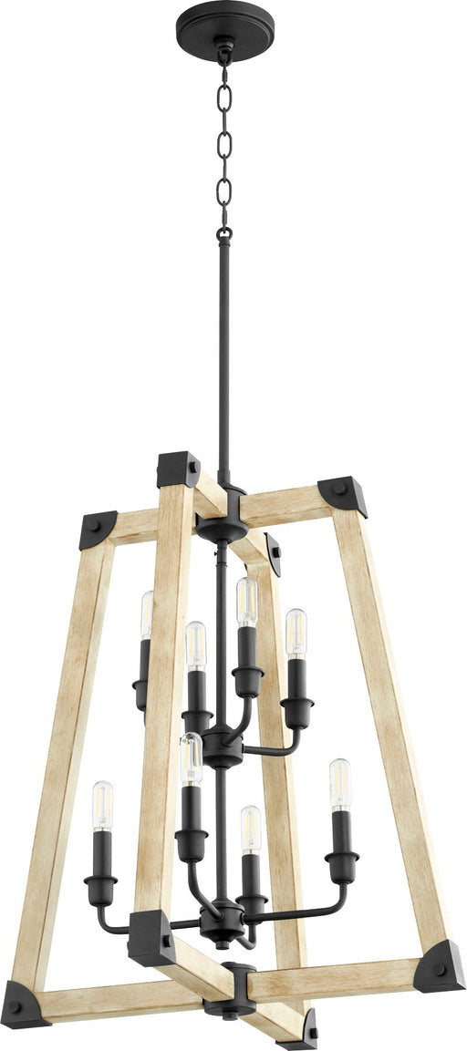 Alpine 8 Light Chandelier in Textured Black / Driftwood