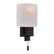 Espille White Glass Wall Sconce in Bronze