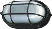 8" Oval Bulkhead Outdoor Ceiling Light in Black