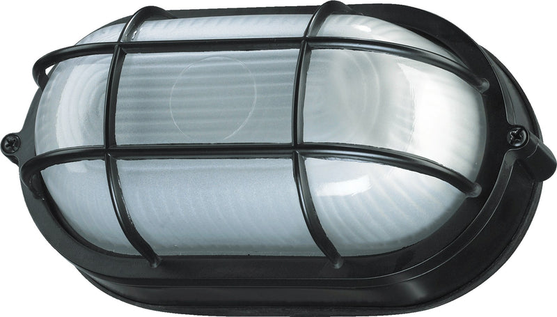 8" Oval Bulkhead Outdoor Ceiling Light in Black