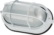 8" Oval Bulkhead Outdoor Ceiling Light in White