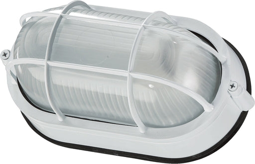 8" Oval Bulkhead Outdoor Ceiling Light in White