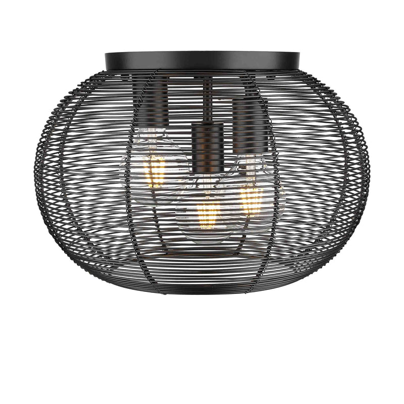 Calypso 3-Light Flush Mount in Matte Black