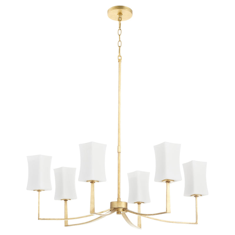 Ayala 6 Light Chandelier in Gold Leaf