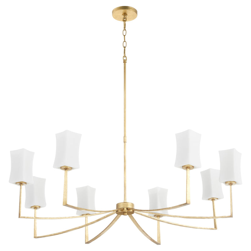 Ayala 8 Light Chandelier in Gold Leaf