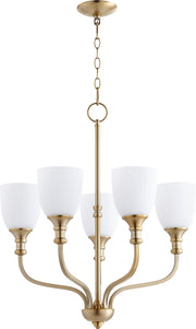 Richmond 5 Light Chandelier in Aged Brass