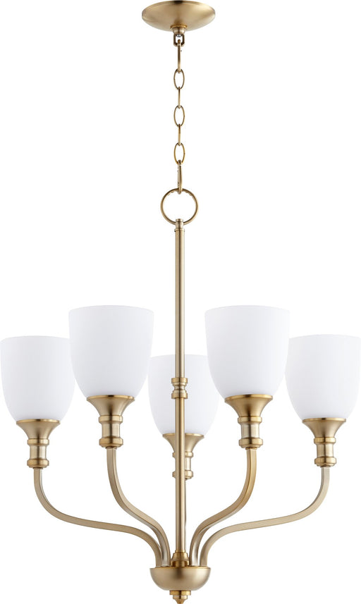 Richmond 5 Light Chandelier in Aged Brass