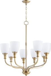 Richmond 8 Light Chandelier in Aged Brass