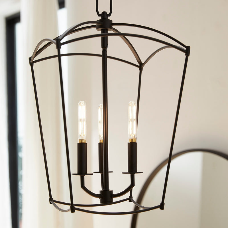 Mantle 3 Light Mini Chandelier in Matte Black
