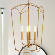 Mantle 4 Light Mini Chandelier in Gold Leaf