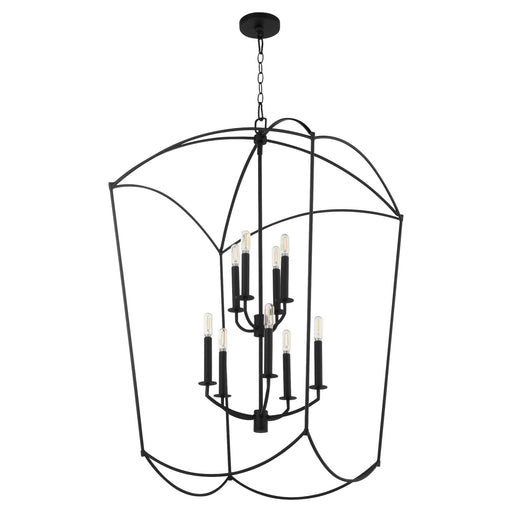 Mantle 9 Light Entry Chandelier in Matte Black