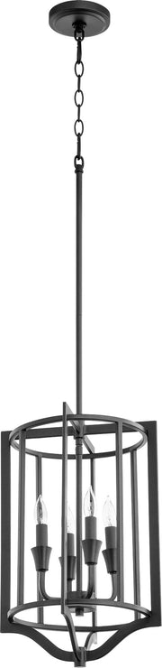 Marquee 4 Light Lantern Pendant in Textured Black