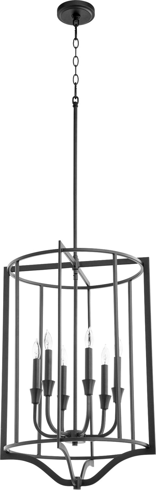 Marquee 6 Light Lantern Pendant in Textured Black