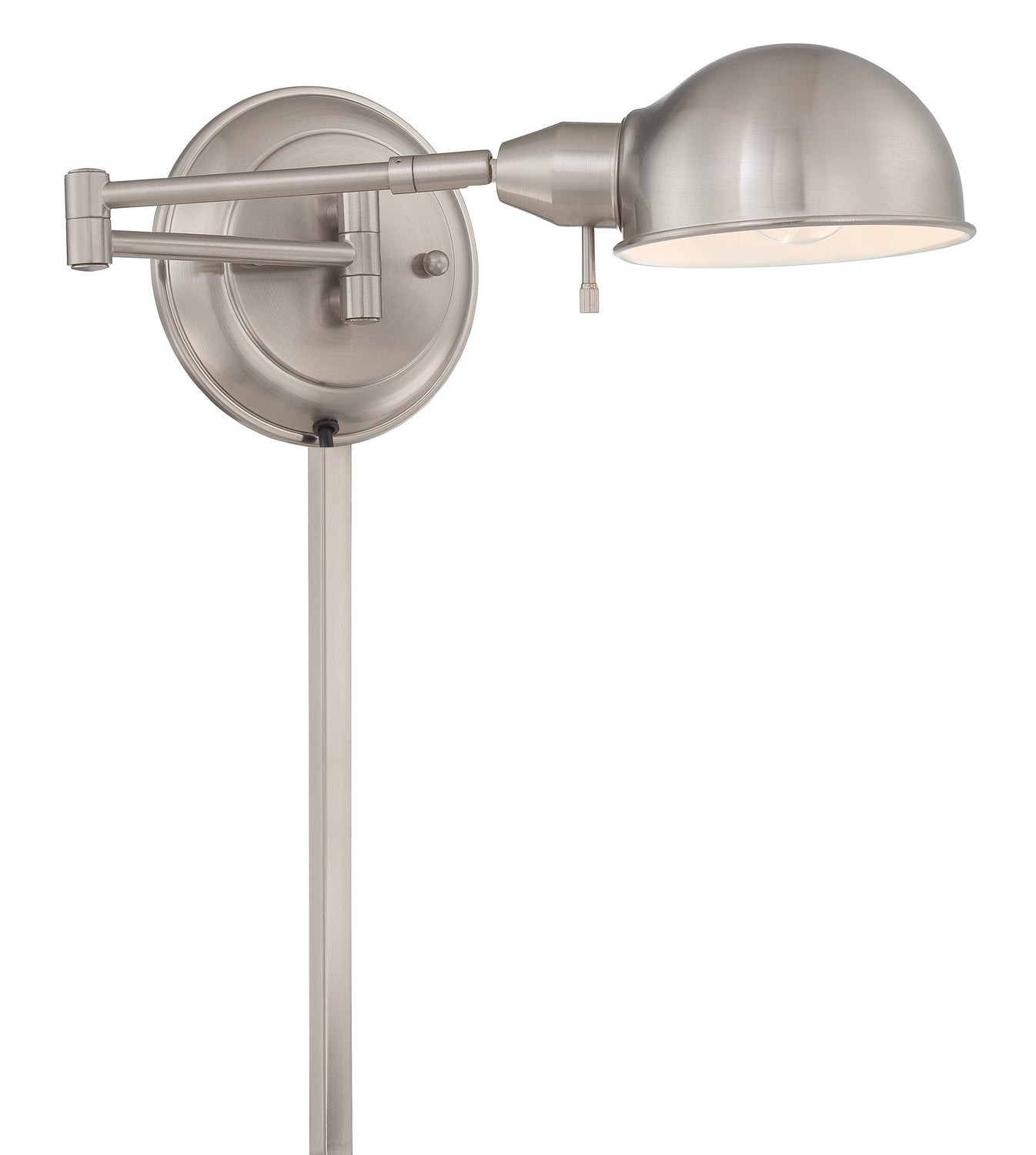 Rizzo SwingArm Wall Sconce in Polished Steel, E27, CFL 13W