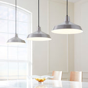 Hood 16" Industrial Pendant in Satin Nickel