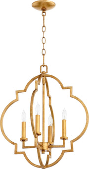 Dublin 18" 4 Light Chandelier in Gold Leaf