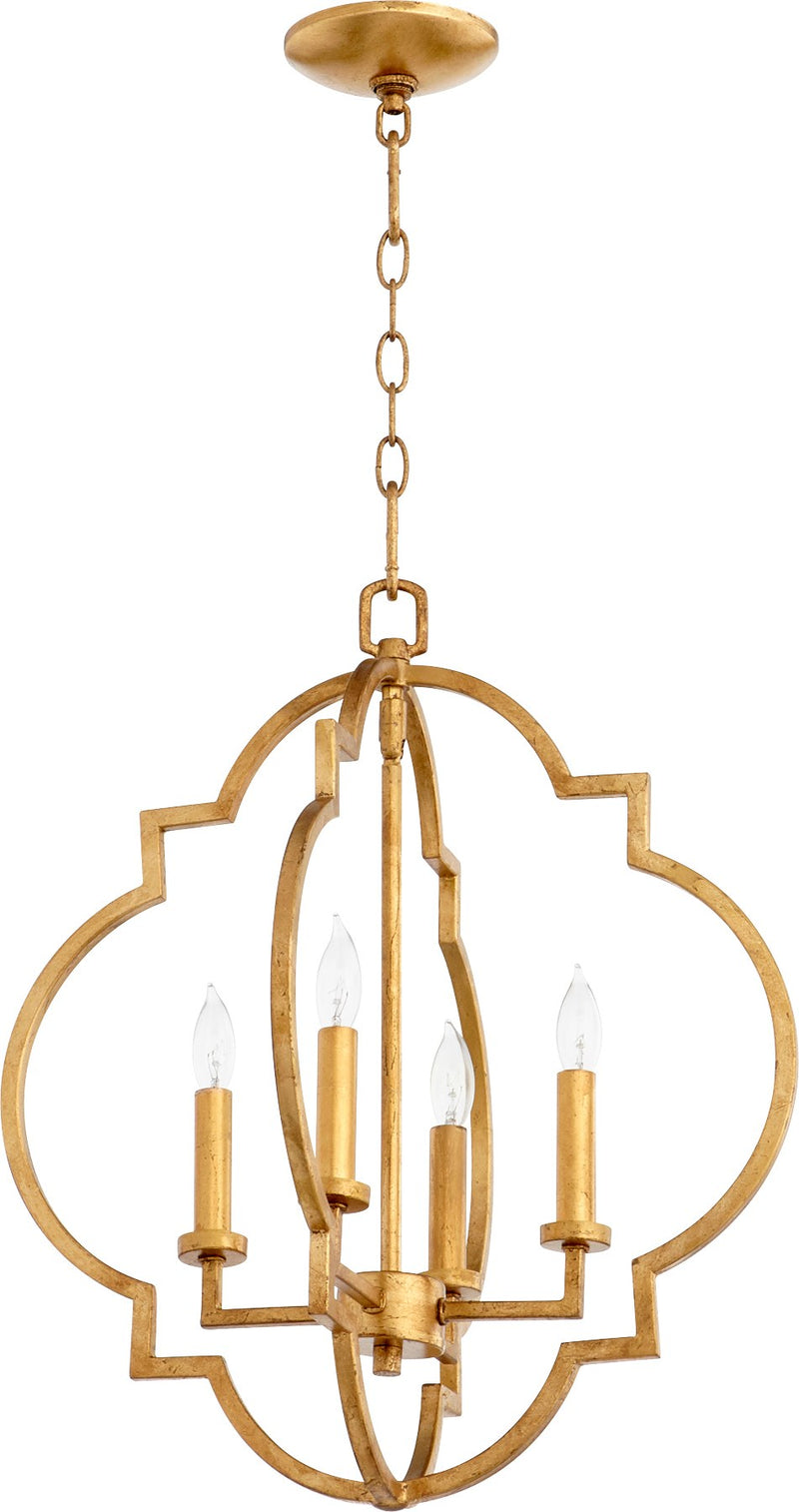 Dublin 18" 4 Light Chandelier in Gold Leaf